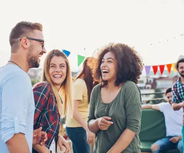 People laughing together.